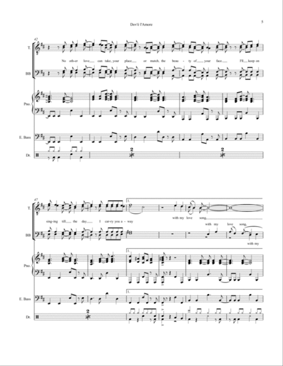 Dov'e L'amore Small Ensemble scores gallery preview page 5