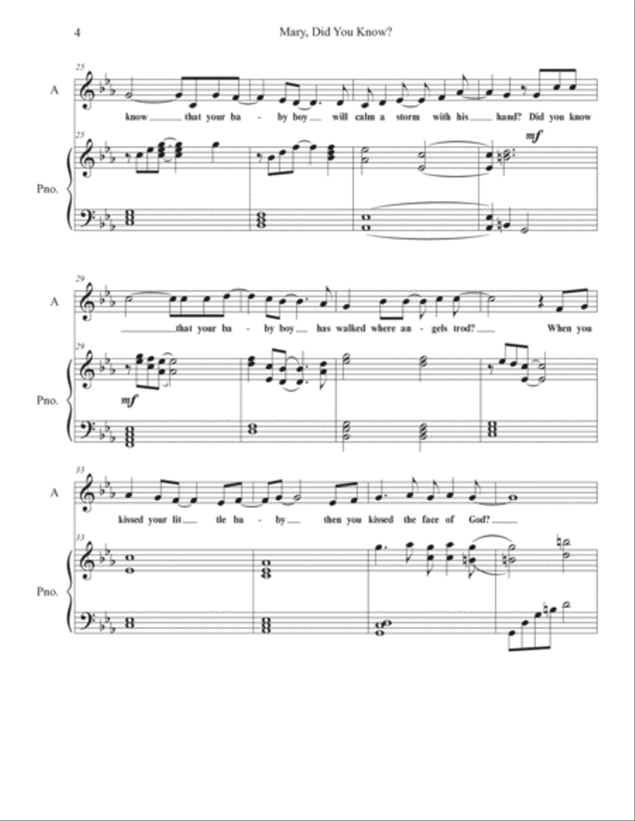 Mary, Did You Know? Alto Voice scores gallery preview page 4