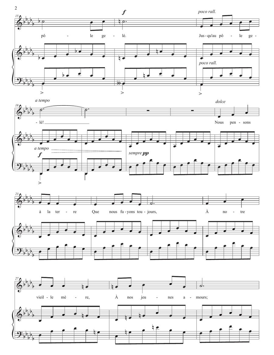 FAURÉ: Les matelots, Op. 2 no. 2 (transposed to D-flat major) Piano, Vocal scores gallery preview page 3