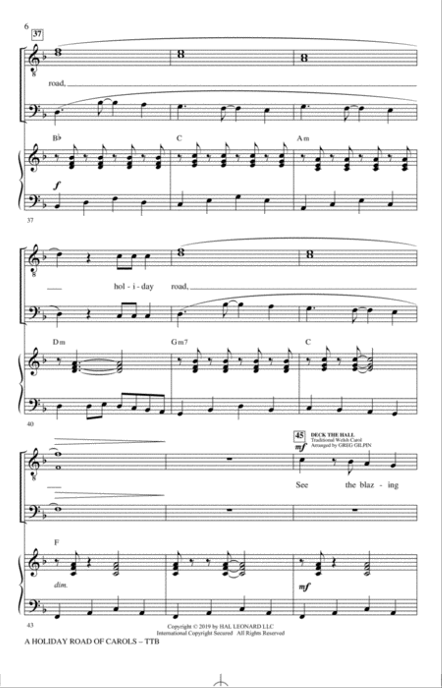 A Holiday Road of Carols TTBB scores gallery preview page 5