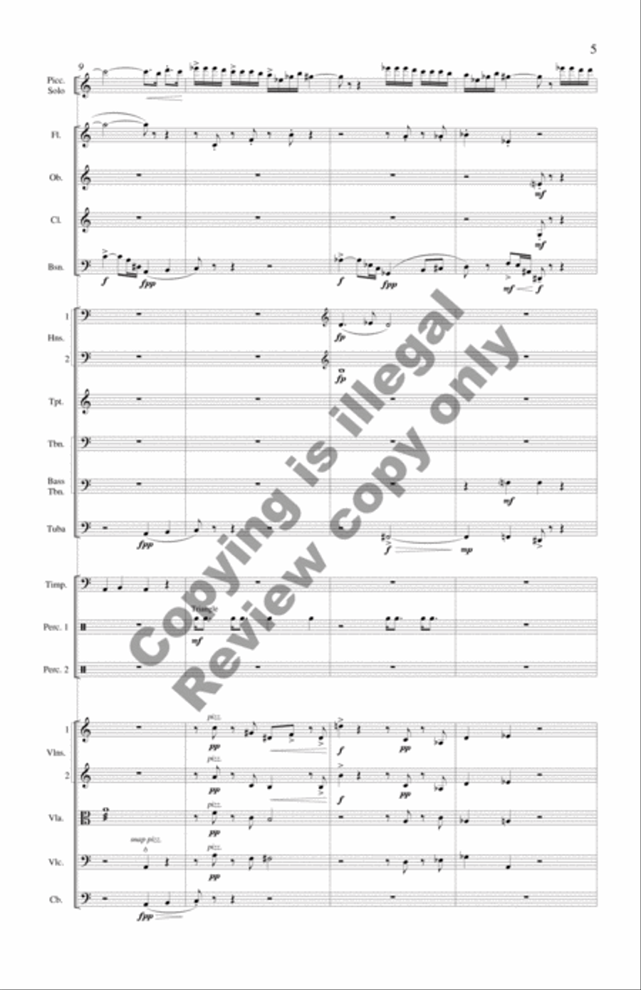 Concerto for Piccolo Solo and Chamber Orchestra (Additional Full Score) Chamber Orchestra scores gallery preview page 6