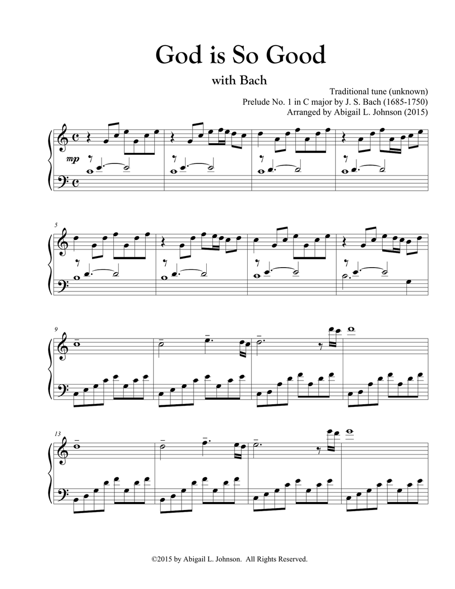 God is So Good with Bach Piano Solo scores gallery preview page 1