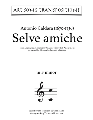 CALDARA: Selve amiche (transposed to F minor)