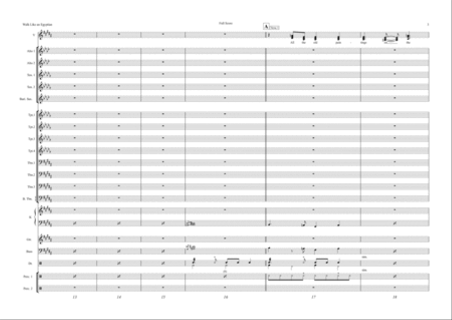 Walk Like An Egyptian Jazz Ensemble scores gallery preview page 3