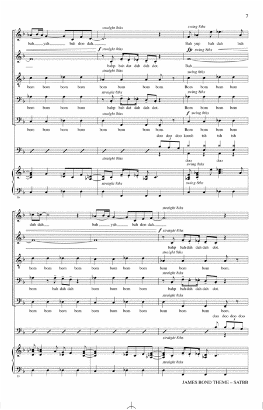 James Bond Theme (arr. Alan Billingsley) 4-Part scores gallery preview page 6