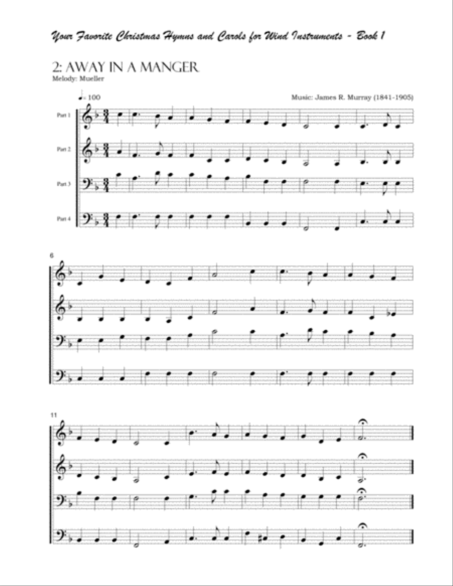 Your Favorite Christmas Hymns and Carols for Wind Instruments Book 1 Concert Band scores gallery preview page 5
