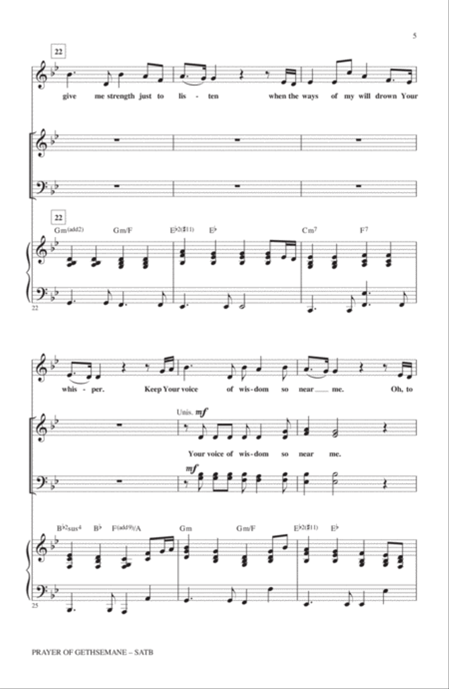 Prayer Of Gethsemane 4-Part scores gallery preview page 4