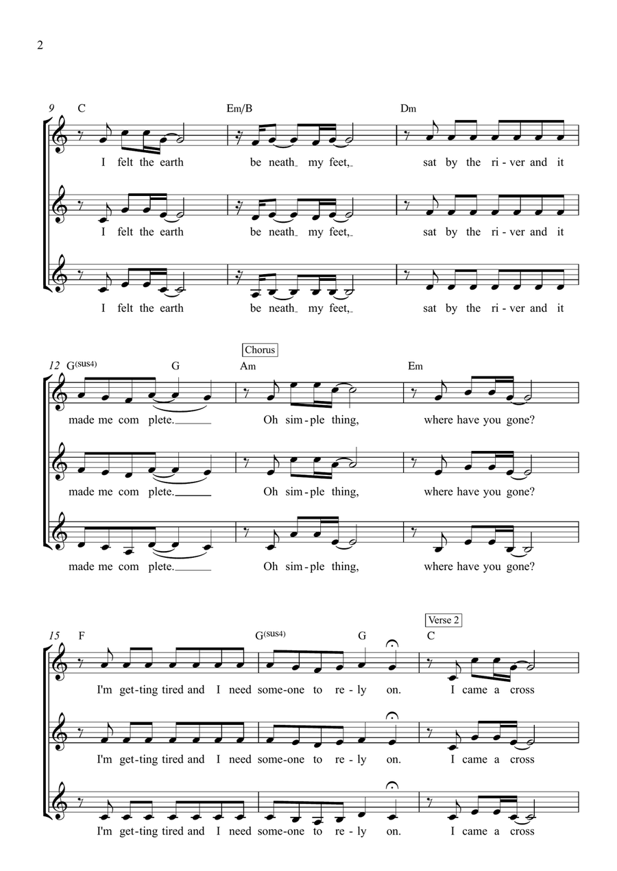 Somewhere Only We Know SSA scores gallery preview page 2