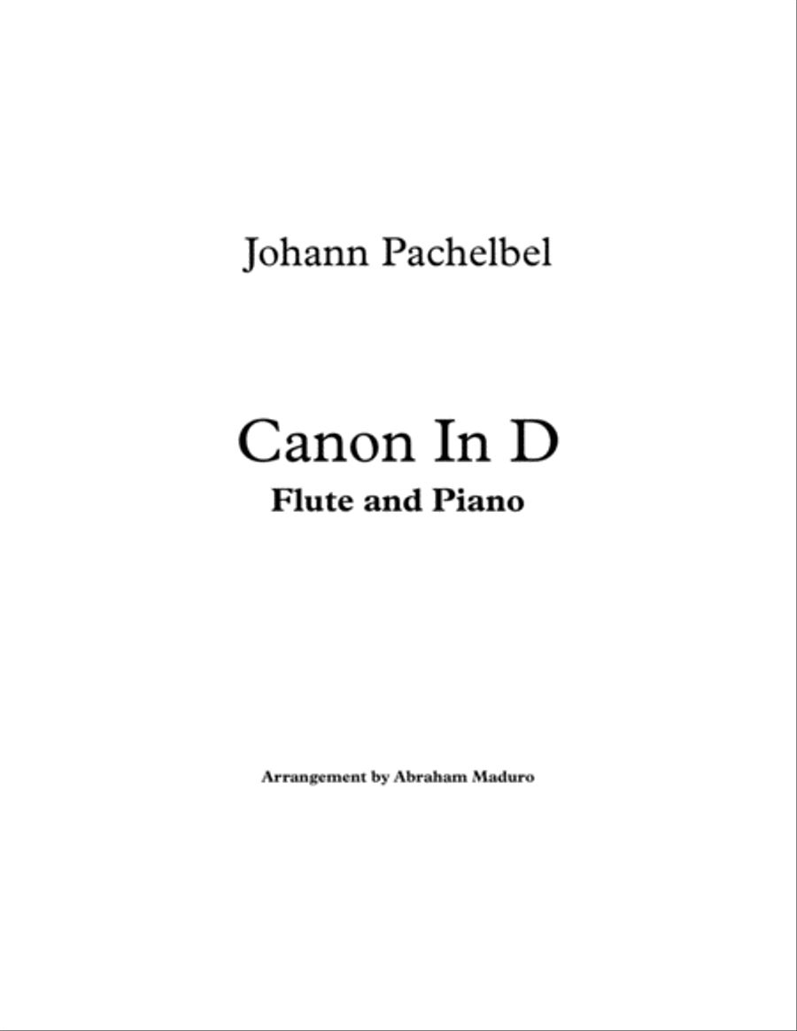 Pachelbel`s Canon In D Flute and Piano Flute Solo scores gallery preview page 1