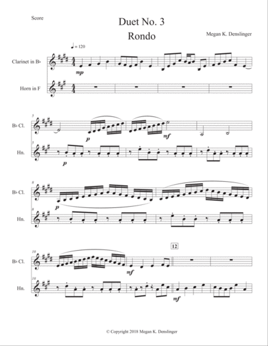 Duet No. 3: Rondo Woodwind Ensemble scores gallery preview page 1