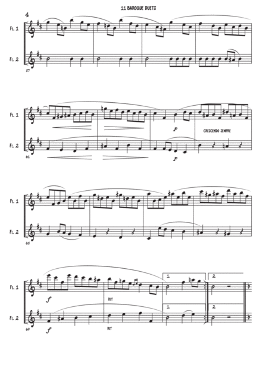 11 Baroque Flute duets 11 Baroque Flute duets Flute Duet scores gallery preview page 5