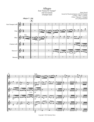 Allegro (from "Sonata for Trumpet") (Bb) (Trumpet Solo with Woodwind Quintet - 1 Flute, 1 Oboe, 1 Cl