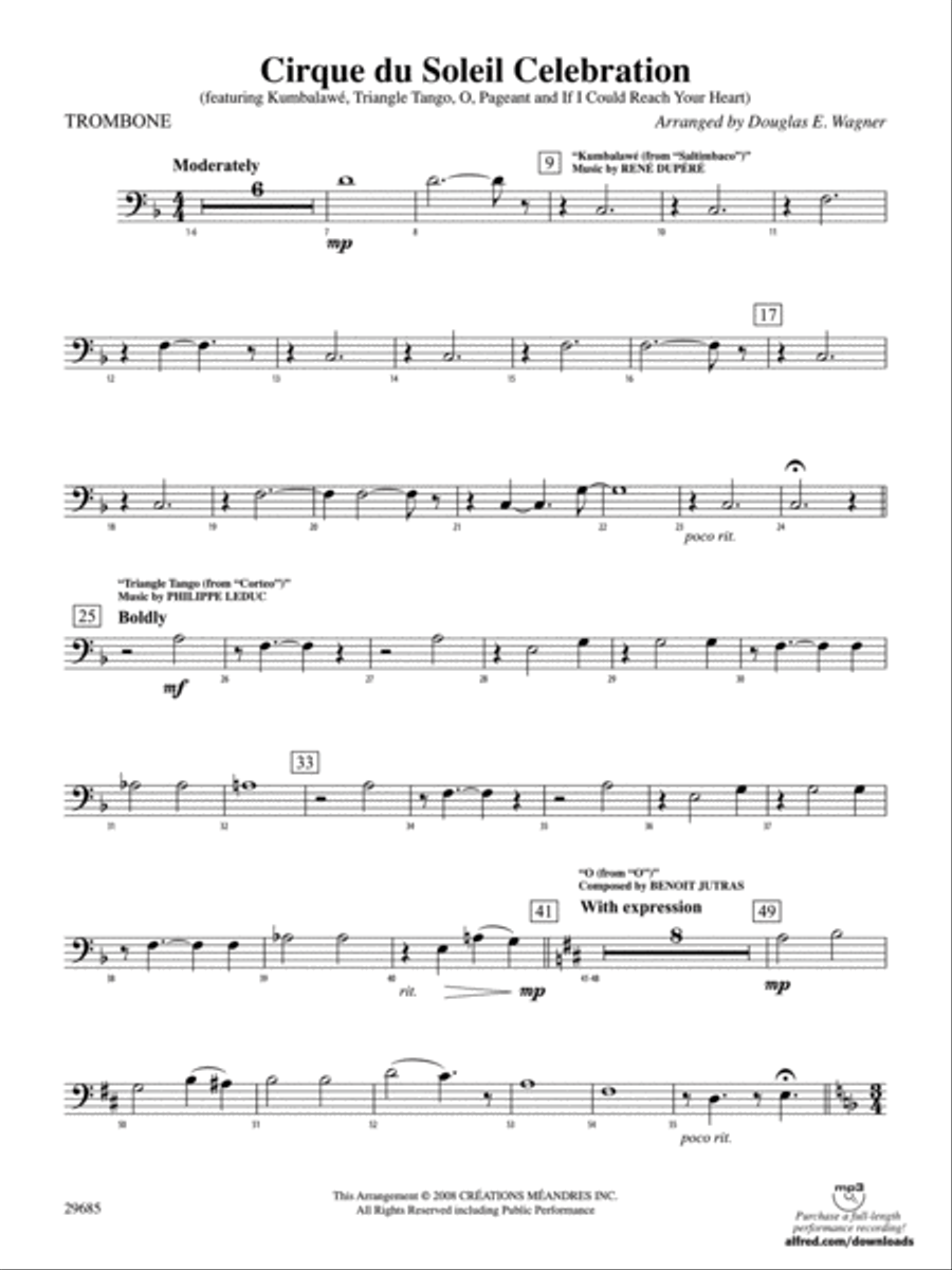 Cirque du Soleil Celebration: 1st Trombone Full Orchestra scores gallery preview page 1