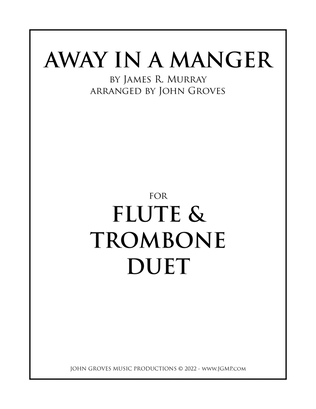 Book cover for Away In A Manger - Flute & Trombone Duet