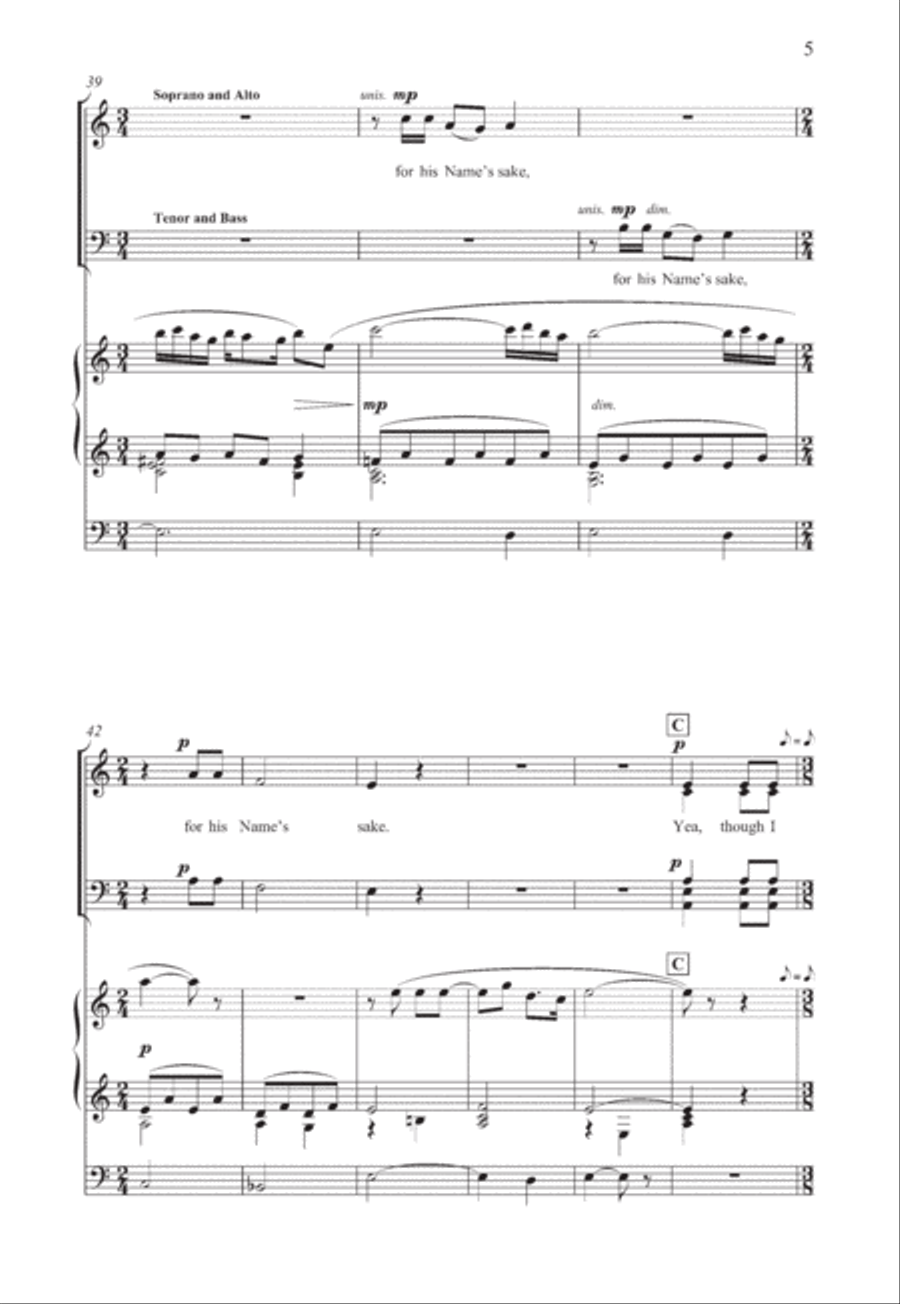 The Lord is my shepherd The Lord is my shepherd 4-Part scores gallery preview page 5