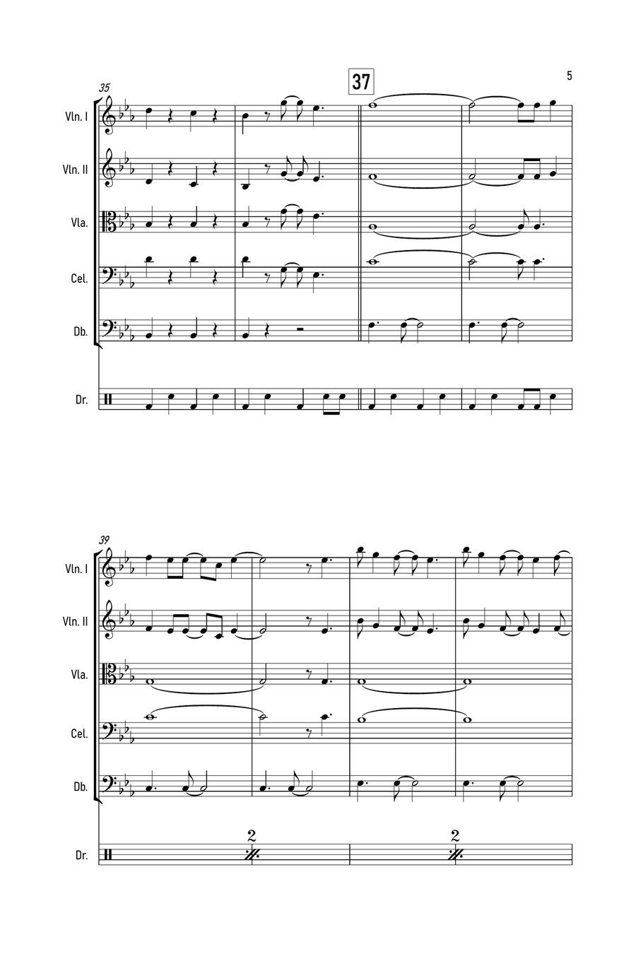 Blinding Lights String Quintet scores gallery preview page 6