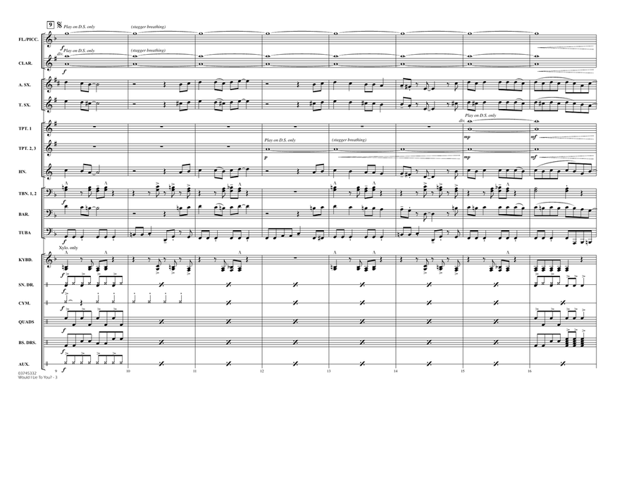 Would I Lie to You? - Full Score Marching Band scores gallery preview page 3