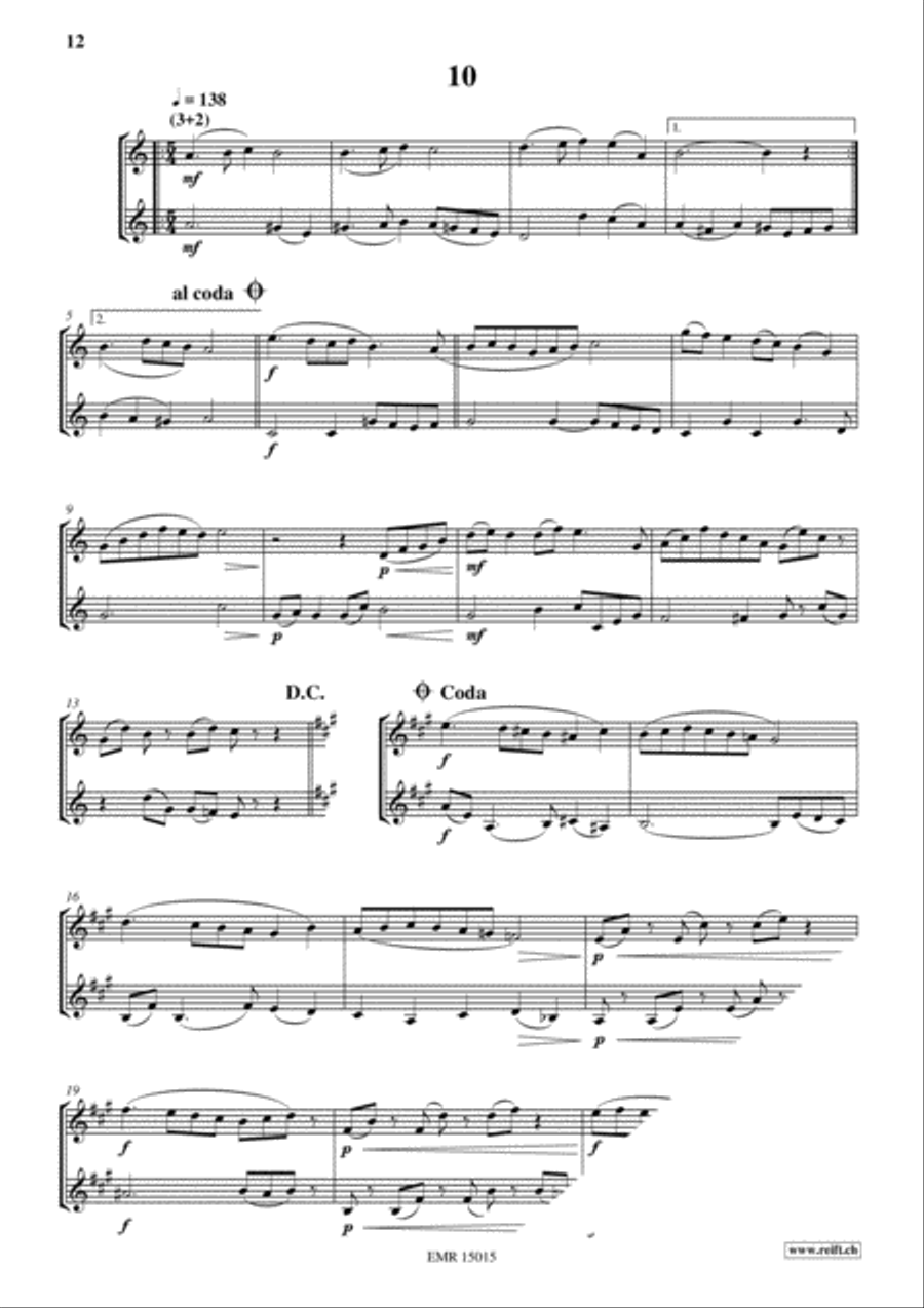 12 Duets for Eb Horns Brass Duet scores gallery preview page 12