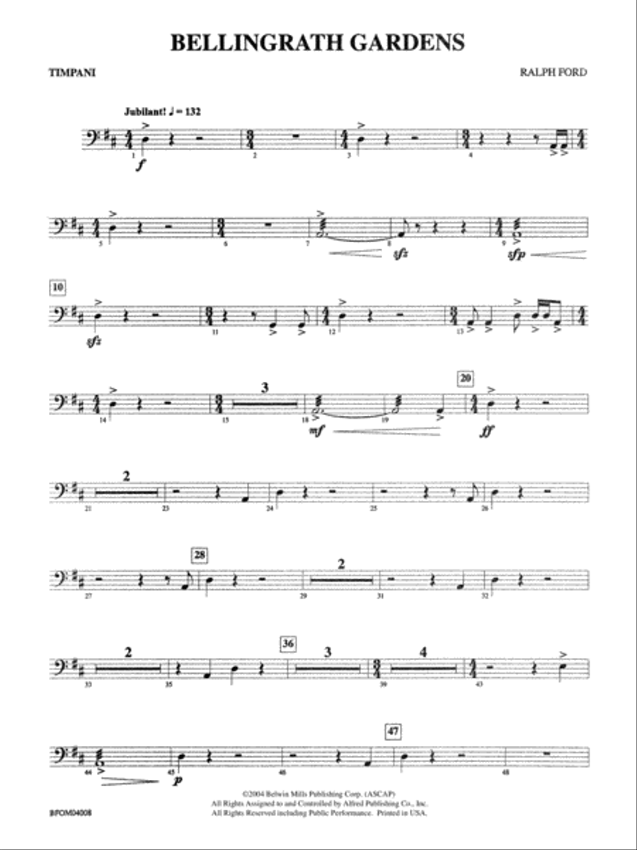 Bellingrath Gardens: Timpani Full Orchestra scores gallery preview page 1