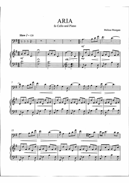 Aria for Cello and Piano image number null