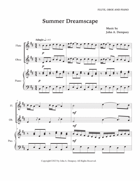 Summer Dreamscape (Trio for Flute, Oboe and Piano) image number null