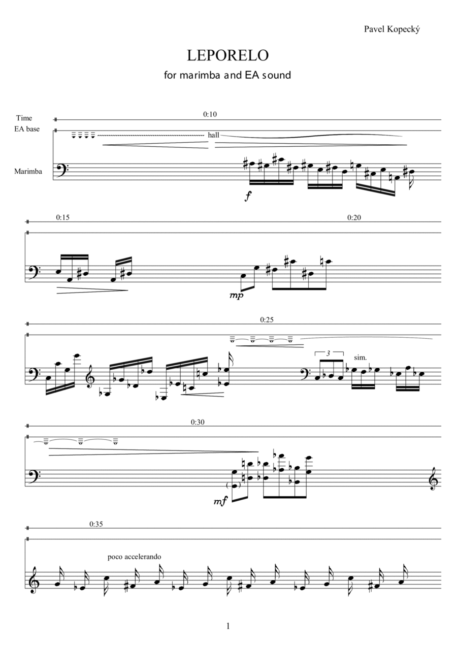 LEPORELO for marimba and EA sound Marimba scores gallery preview page 1