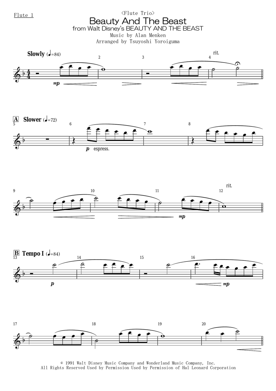 Beauty And The Beast Woodwind Trio scores gallery preview page 4