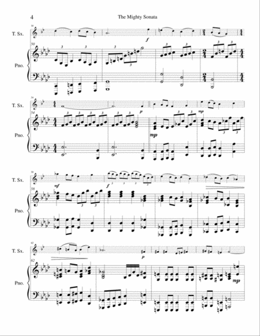 (I Sing The Mighty Power Of God & A Mighty Fortress Is Our God) The Mighty Sonata - Tenor Saxophone Tenor Saxophone scores gallery preview page 5