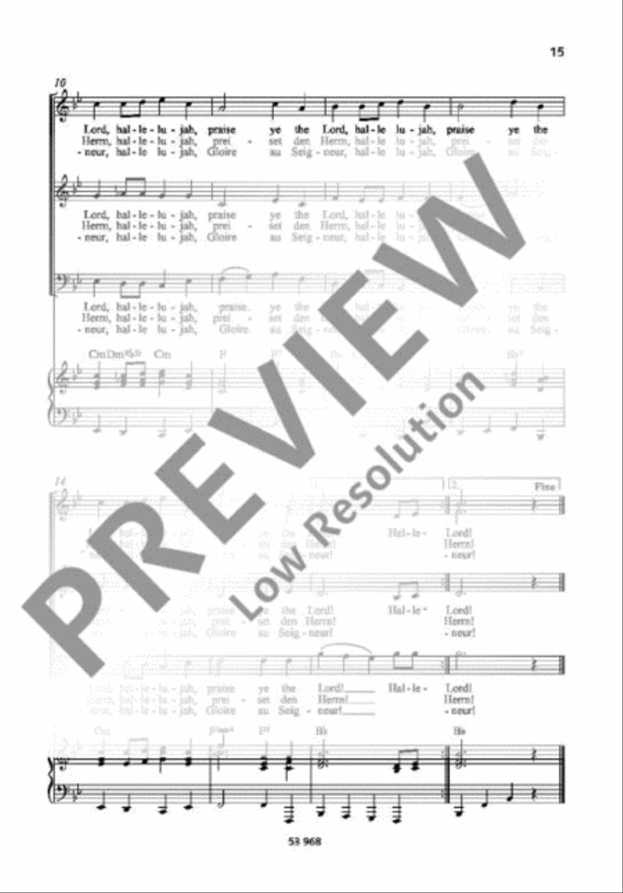 Hallelujah! Praise Ye The Lord! 3-Part scores gallery preview page 3