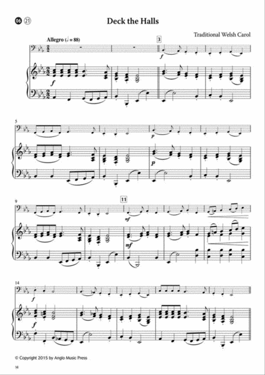 15 Intermediate Christmas Carols Tuba scores gallery preview page 3
