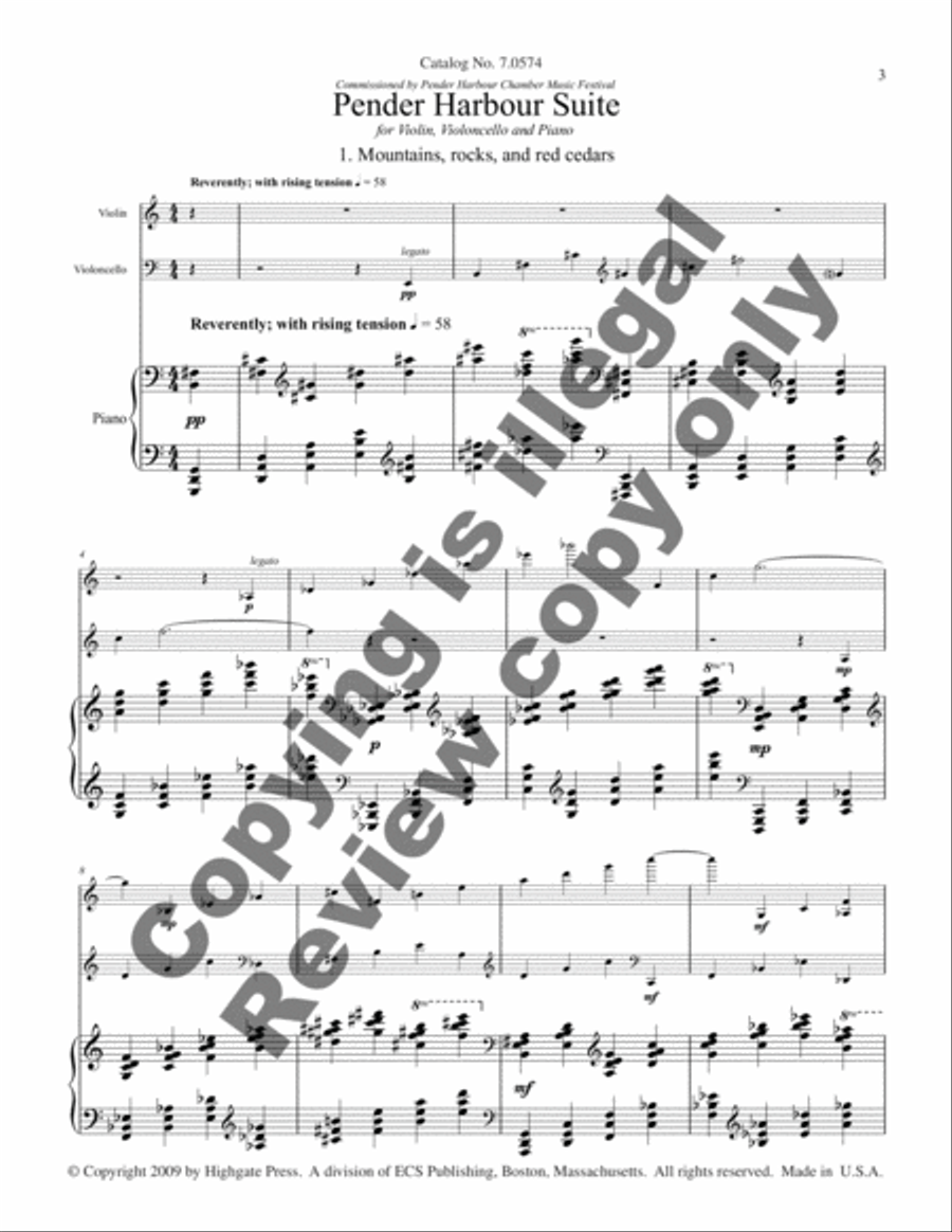 Pender Harbour Suite Pender Harbour Suite Piano Trio scores gallery preview page 15