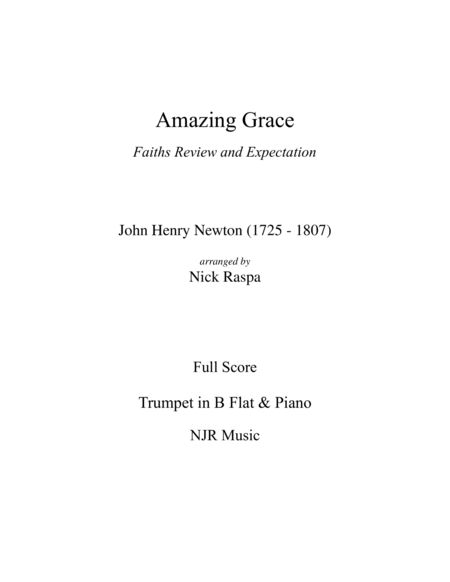 Amazing Grace (Bb Trumpet & Piano) - Full Set image number null