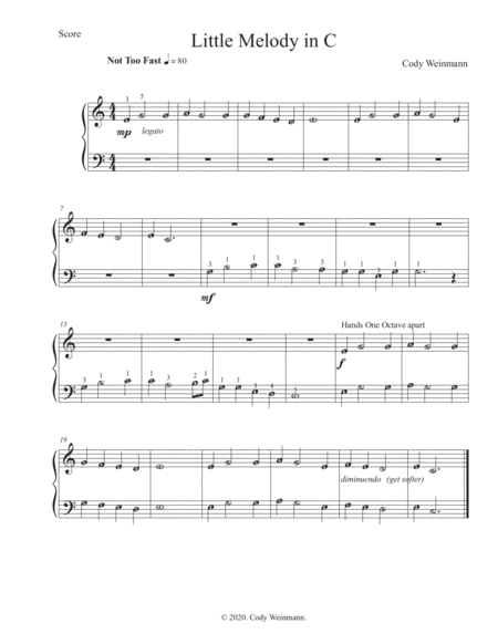 Little Melody In C for Easy Piano image number null
