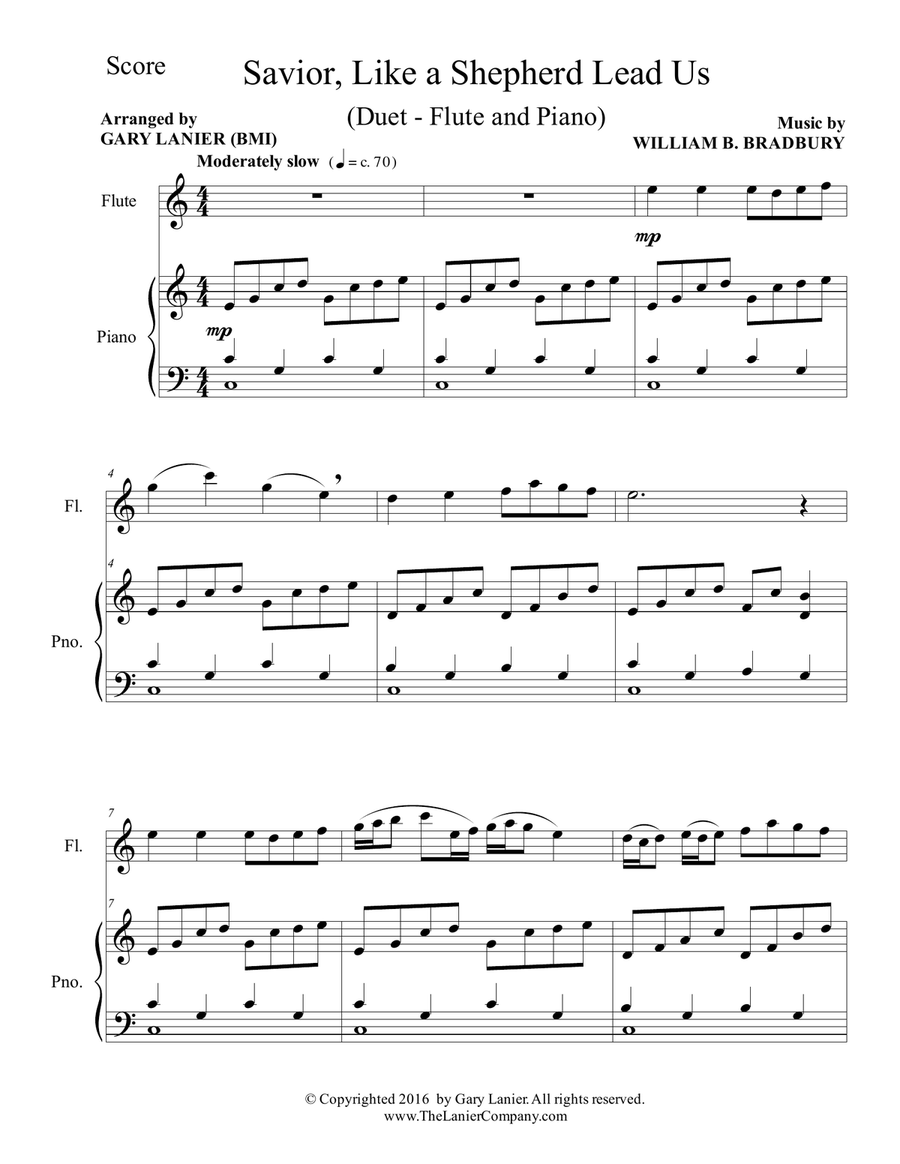 SAVIOR, LIKE A SHEPHERD LEAD US (Duet – Flute & Piano with Parts) Flute Solo scores gallery preview page 2