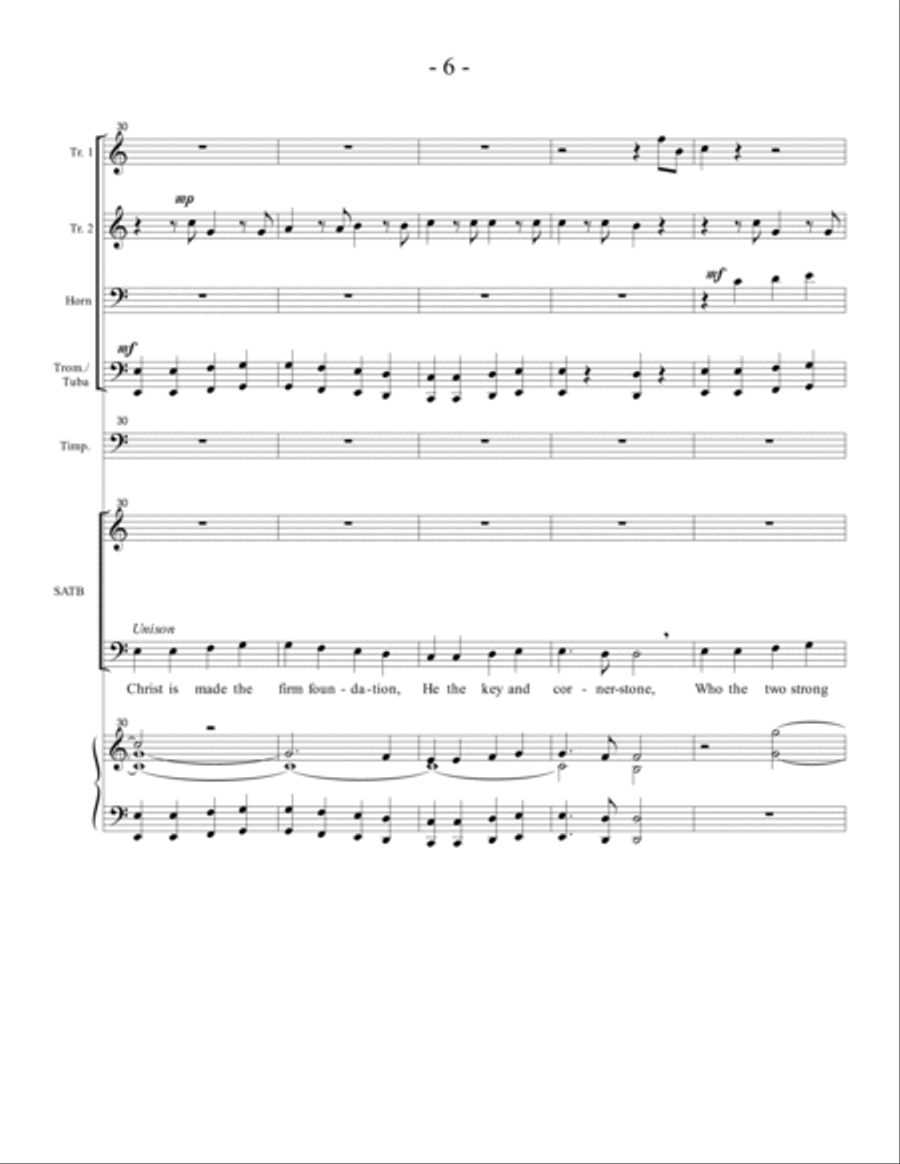 Christ Is Made the Firm Foundation 4-Part scores gallery preview page 6