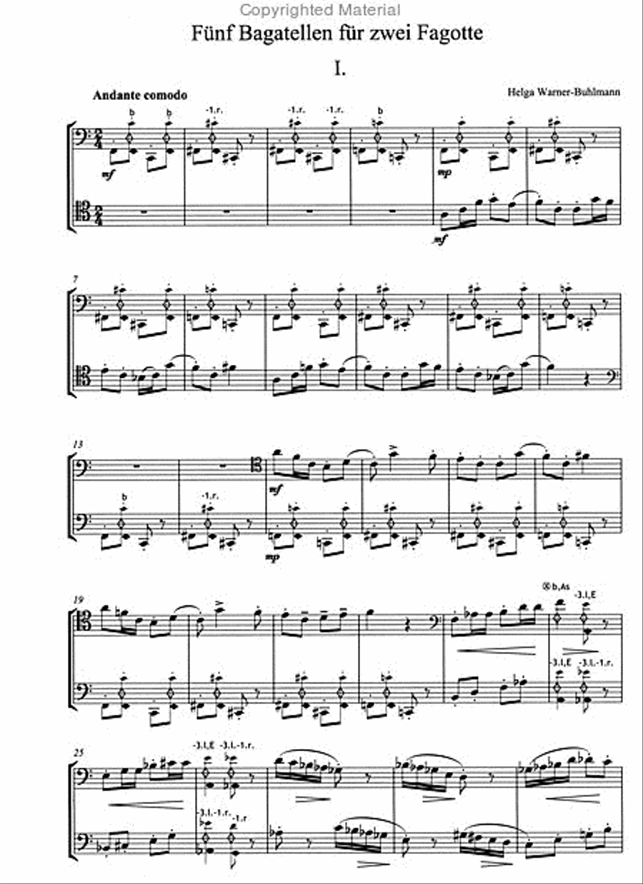 Zeitgenössische Musik für 2 Fagotte Bassoon scores gallery preview page 2