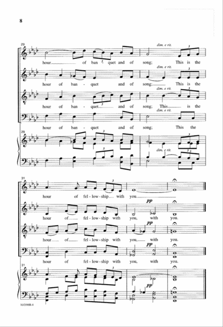 The Hour of Banquet and Song Divisi scores gallery preview page 8