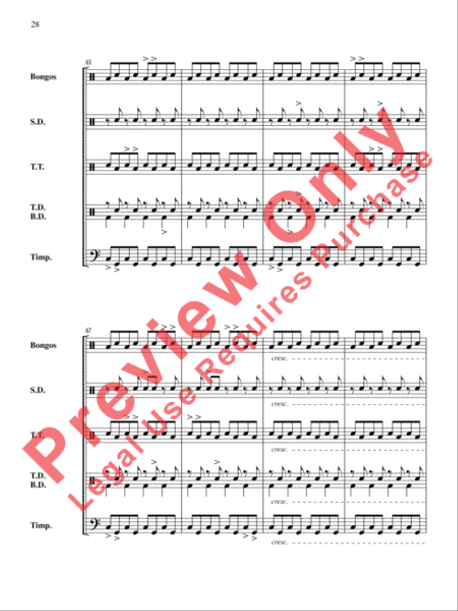 The Anthony J. Cirone Intermediate Percussion Ensemble Collection Percussion Ensemble scores gallery preview page 29
