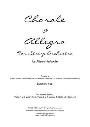 Book cover for Chorale & Allegro, for String Orchestra