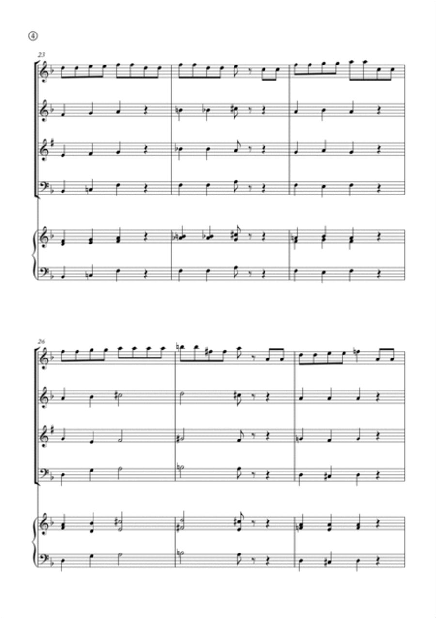 Hymne A L'amour Woodwind Quartet scores gallery preview page 4