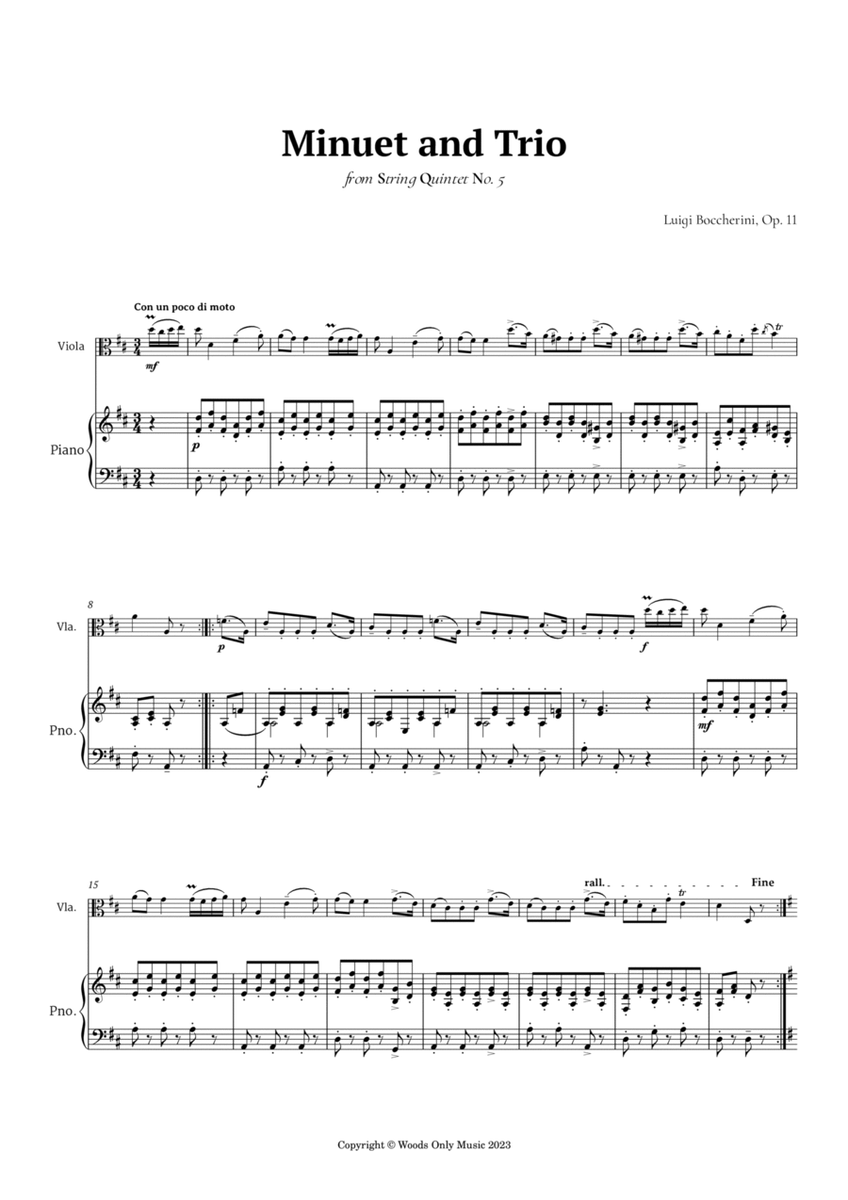 Minuet by Boccherini for Viola and Piano image number null