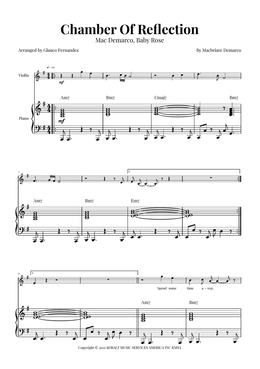 Chamber Of Reflection Violin Solo scores gallery preview page 1