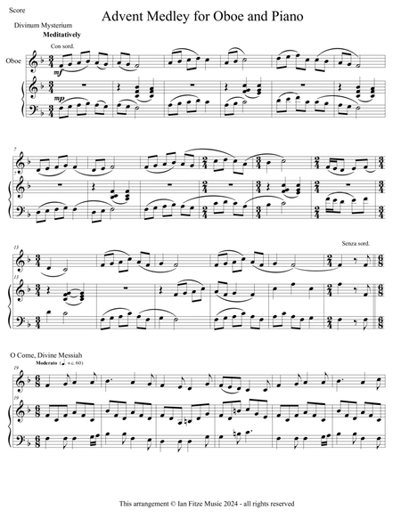 Advent Hymn Medley for Oboe and Piano image number null