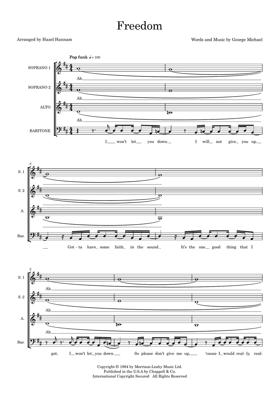 Freedom (arr. Hazel Hannam) Choir scores gallery preview page 1