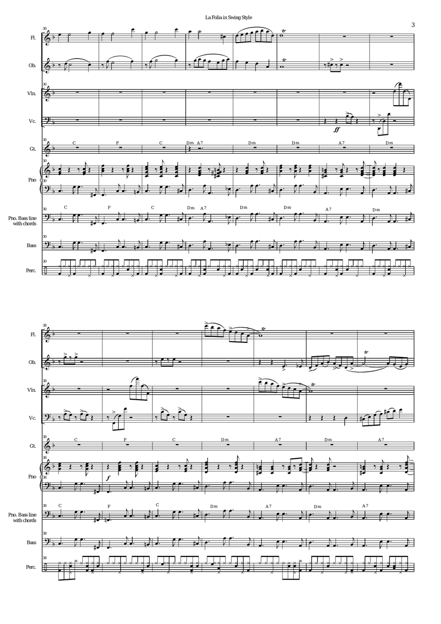 La Folia in Swing Style La Folia in Swing Style Large Ensemble scores gallery preview page 3