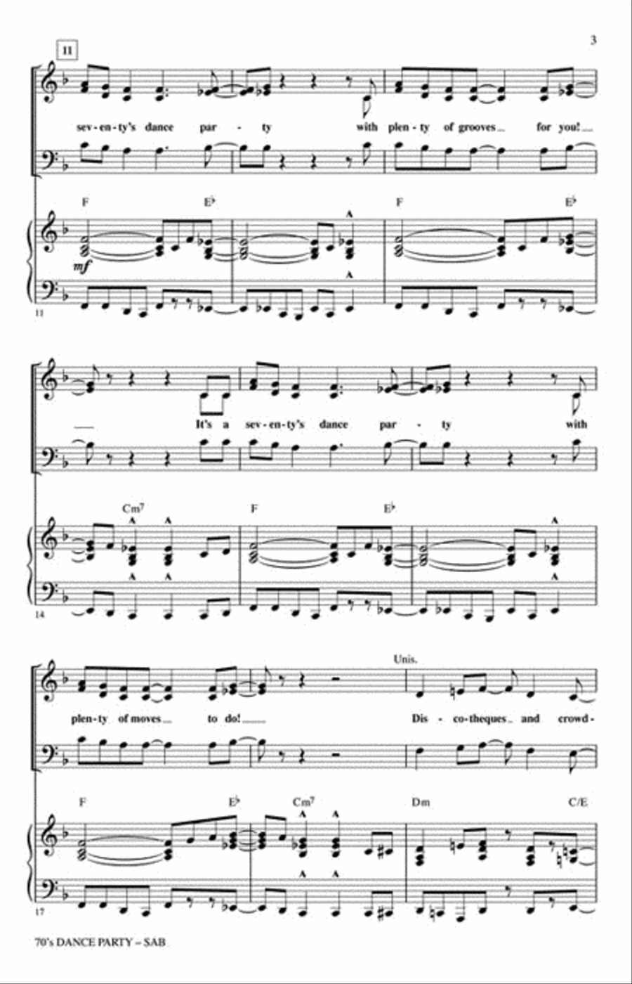 '70s Dance Party 3-Part scores gallery preview page 3