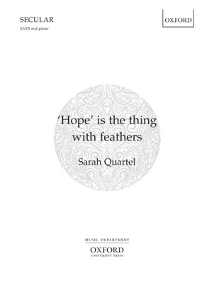 Book cover for 'Hope' is the thing with feathers