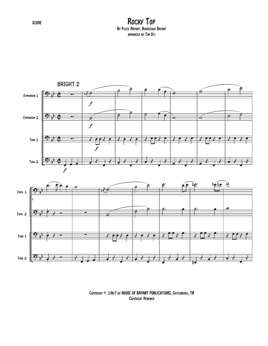 Rocky Top Brass Ensemble scores gallery preview page 1