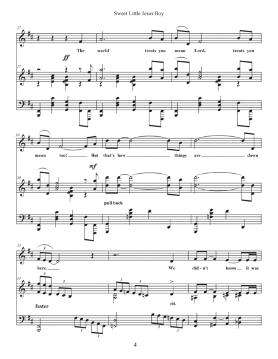 Sweet Little Jesus Boy Voice scores gallery preview page 5