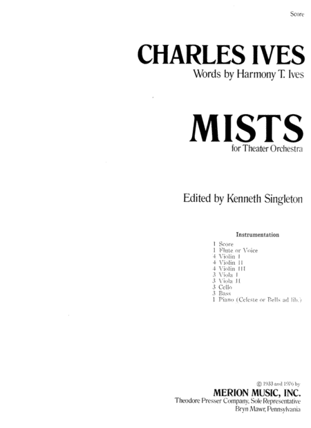 Charles Ives : Mists